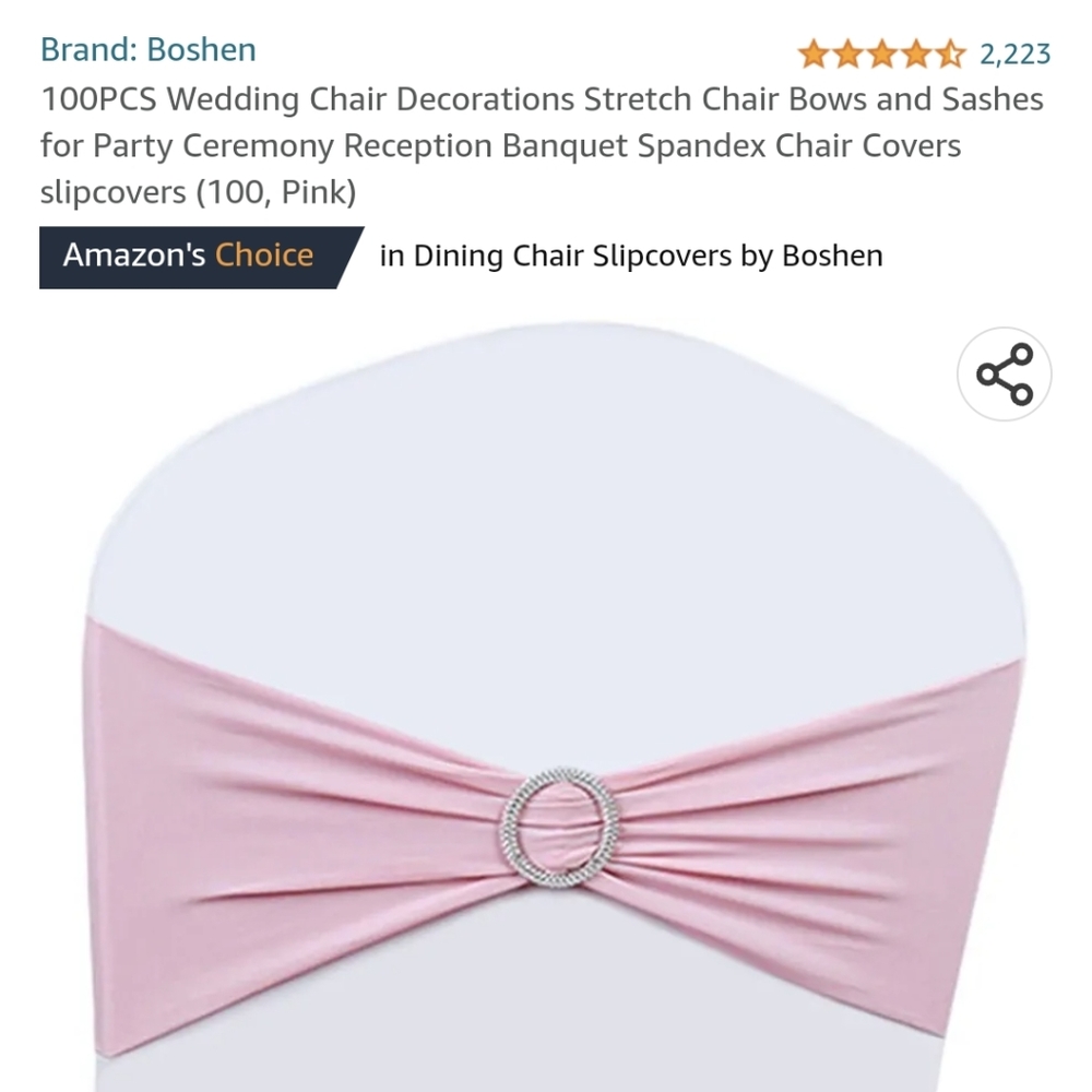 New Pink Chair Sashes! Perfect for Babyshowers, Weddings, Banquets, etc!